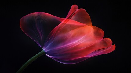 Sticker -   A close-up of a flower on a black background with a blurry image of the same flower centered