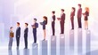 © Aris Suwanmalee - A diverse group of professionals stands on ascending bars, symbolizing career growth and success in the modern business landscape.