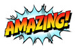 © HTGanzo - Sound effect bubble with exclamation ‘Amazing!’ in retro halftone comic book style