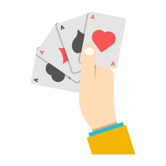 Canvas Print - A flat design of poker cards icon

