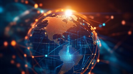 Wall Mural - a global network of connected points of light