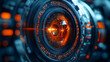 © Graphic - Futuristic Lens with Orange Glow 3D Illustration
