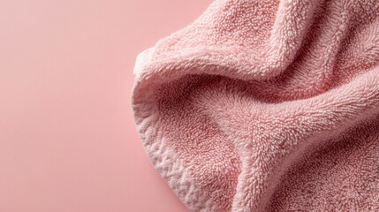 Wall Mural - Soft pink towel. Pink cotton fabric towel texture