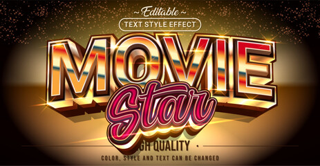 Sticker - Editable text style effect - Movie Star text style theme.