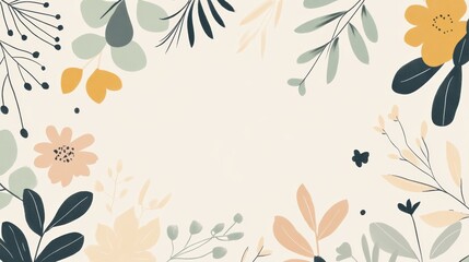 Aufkleber - Delicate doodles of leaves, flowers, and other natural elements fill the design, evoking tranquility and simplicity for a refreshing look. Generative AI