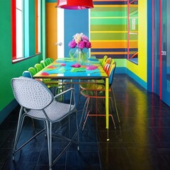 colorful abstract pop interior