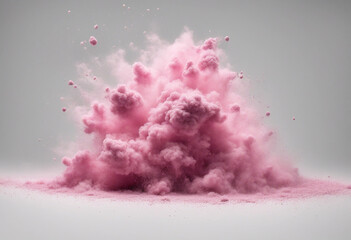 Wall Mural - pink powder pulver explosion isolated on white or transparent