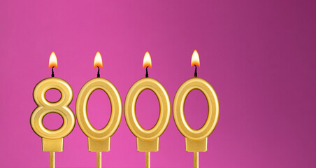 Canvas Print - Number of followers or views - Candles form the number 8000