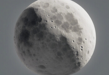 Wall Mural - surface of the moon isolated on white or transparent