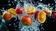 © Coffee Cafe Lover - Fruits Splashing in Water with Dynamic Motion