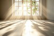 © YouraPechkin - Sunlight streaming through a window, casting shadows on the wooden floor in a tranquil room