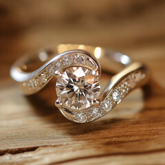 Swirl Diamond Engagement Ring