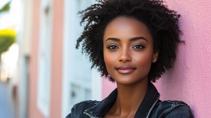 Young Woman Posing Against a Colorful Background