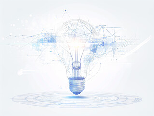 Wall Mural - glowing light bulb, a symbol of brilliant ideas and innovative solutions