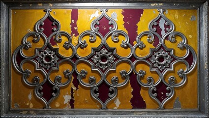 Canvas Print - Ornamental Metalwork on a Wall