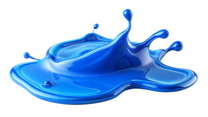 Wall Mural - blue paint splash on a transparent or white isolated background.