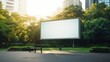 © practice  - Blank billboard on the sideway in the park. image for copy space, advertisement