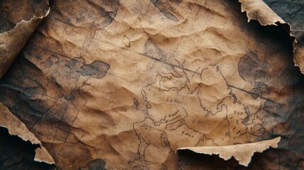 Aufkleber - Weathered Parchment. Aged Map Textures Evoking History and Adventure