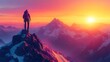 © AR99 - Hiker on Mountaintop at Sunset