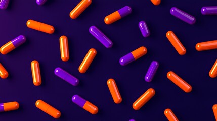 Colorful Capsules on Dark Surface