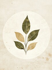 Poster - This design showcases stylized tea leaves against a soft, neutral backdrop, highlighting elegance and organic inspiration. Generative AI