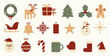 © Pedro - Christmas flat icon set. 20 vector illustrations. Festive seasonal graphic elements