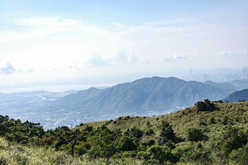 Panoramic View of Hong Kong Island from Tai Mo Shan