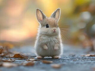 Sticker - Adorable Fluffy Bunny Rabbit Closeup Portrait