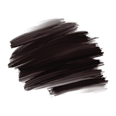 Modern dark black watercolor brush stroke on white background