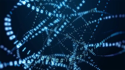 Digital text line background with digital code structure looped for technology