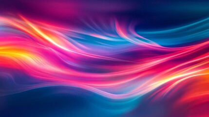 Abstract background with colorful glowing waves.