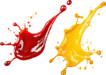 Wall Mural - Red and yellow liquid splatters