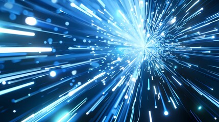 Digital technology blue abstract luminous light speed poster web page PPT background