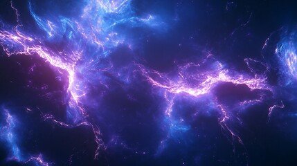 Wall Mural - Abstract blue and purple nebula with white streaks.
