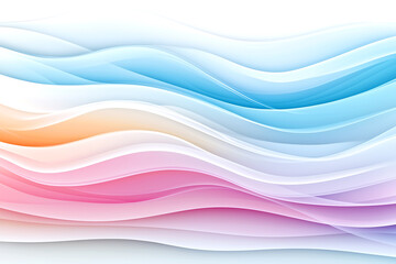 A colorful wave with a white background. The colors are pink, blue, and orange. The wave is long and has a lot of detail