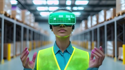 Woman Warehouse VR Technology