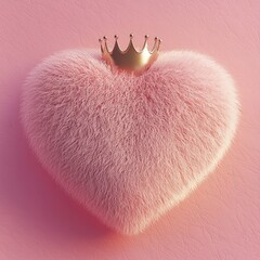 Poster - Pink heart with crown