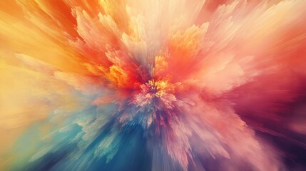 Wall Mural - Abstract colorful burst of light and color with radial symmetry.