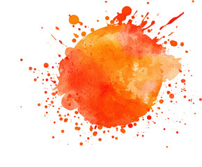 Sticker - Orange watercolor splatter