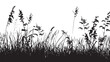 © Vector Stock - A meadow filled with tall grasses. silhouette illustration