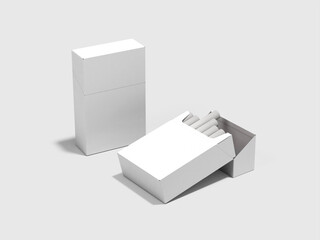 Sticker - Blank White Cigarette Box Package Mockup 3D Render