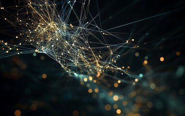 Poster - A vibrant, abstract representation of interconnected light strands, depicting a dynamic visual of technology and networks.