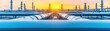 © IYearDesign - Refinery pipelines stretching into horizon, intricate industrial network