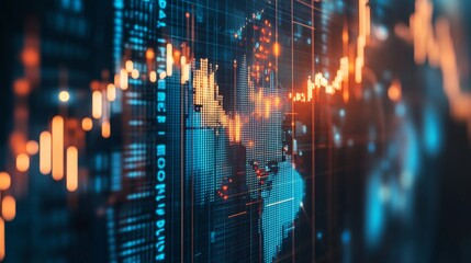 Poster - Abstract Financial Data Visualization Background