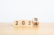 © Jo Panuwat D - 2024 change to 2025 year block on table. goal, Resolution, strategy, plan, start, budget, mission, action, motivation and New Year concepts