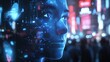 © Thirawat - A futuristic facial recognition system powered by AI, scanning and identifying individuals in real-time, with data streams displaying biometric matches and security alerts