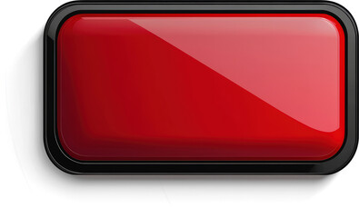 Glossy red button with a black border