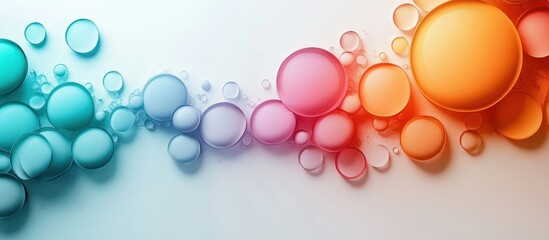 Sticker - Abstract colorful bubbles of different sizes and colors on white background.