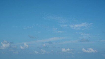Wall Mural - blue sky with fluffy cloud time lapse on a sunny day 4k footage.