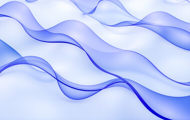 An abstract background image featuring a series of flowing blue waves on a light blue background 